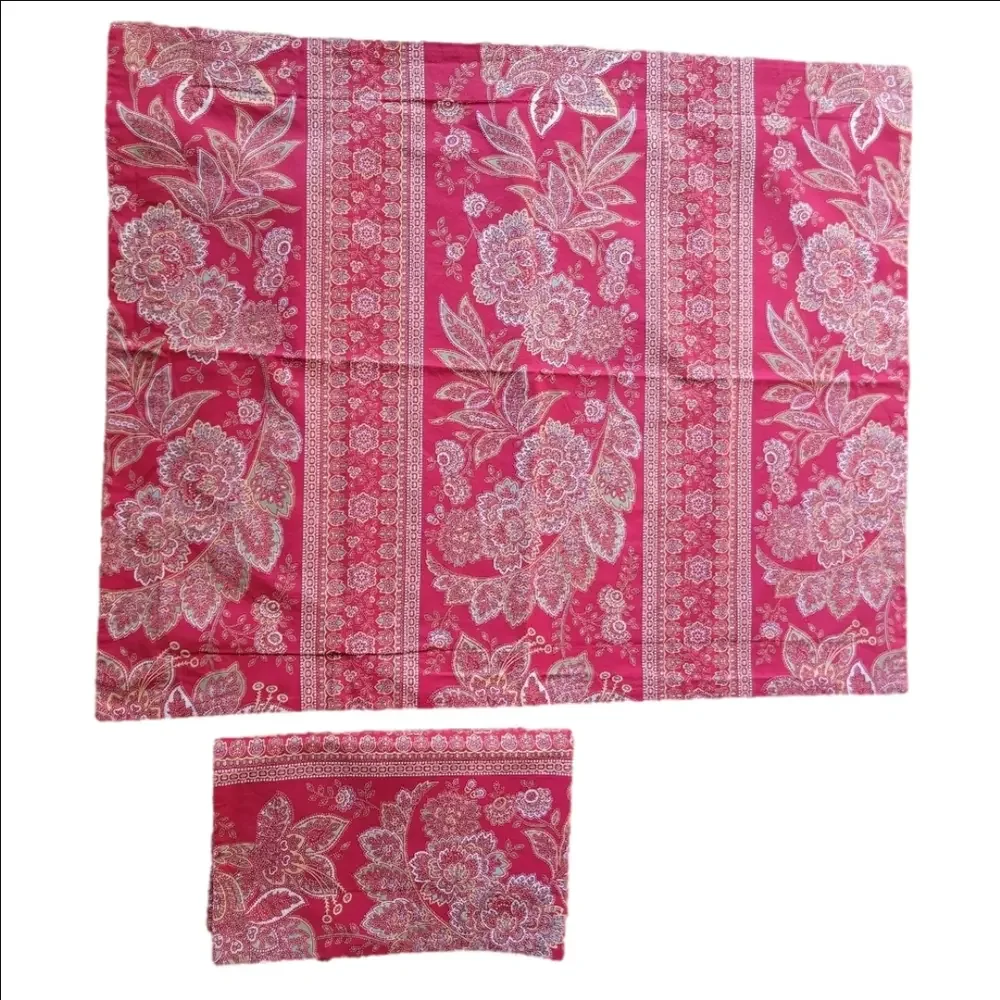 Pottery Barn Organic Cotton Made in Portugal Red Paisley 2 Pillowcases 29